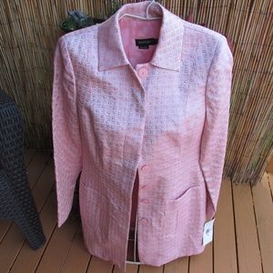 NWT Womyn Lightweight Pink & White Jacket Blazer 2